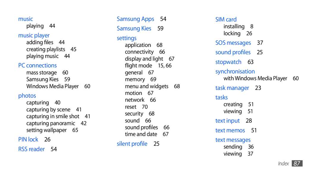 Samsung GT-S5560LKICOA, GT-S5560LKIDBT, GT-S5560CWIDBT, GT-S5560LKIXEF manual Playing , Reset , With Windows Media Player  